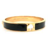 Kate Spade Jewelry | Kate Spade Black Enamel Hole Punch Hinged Bangle | Color: Black/Gold | Size: 2.25”