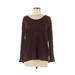 Old Navy Long Sleeve T-Shirt: Burgundy Print Tops - Women's Size Medium