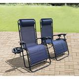 Arlmont & Co. Tate 24" Long Reclining Zero Gravity Metal in Blue | 28 H x 22 W x 24 D in | Outdoor Furniture | Wayfair