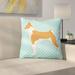 Wildon Home® Burniece Basenji Indoor/Outdoor Throw Pillow Polyester/Polyfill blend in Blue | 14 H x 14 W x 3 D in | Wayfair