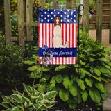 The Holiday Aisle® Set Patriotic American Wire Haired Dachshund 2-Sided Polyester 15" x 11.5" Garden Flag in Blue | 15 H x 11.5 W in | Wayfair