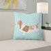 Red Barrel Studio® Basset Hound Indoor/Outdoor Throw Pillow Polyester/Polyfill blend in Green | 18 H x 18 W x 3 D in | Wayfair