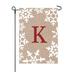 The Holiday Aisle® Gabourey Christmas Snowflake Monogram 2-Sided Burlap 18 x 12.5 in. Garden Flag | 18 H x 12.5 W in | Wayfair