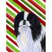 The Holiday Aisle® Candy Cane Holiday Christmas House Vertical Flag, Polyester in Gray/Black | 40 H x 28 W in | Wayfair