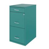 Inbox Zero Maegan 3 Drawer Letter Width Vertical Home & Small Office Premiere File Cabinet w/ Pencil Drawer in Blue | Wayfair