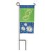 Winston Porter Hemmingway Daisy Burlap 2-Sided Polyester 8.5 x 4.5 in. Garden flag in Green/Blue | 8.5 H x 4.5 W in | Wayfair