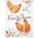 August Grove® Fyre Chickens Rise & Shine 2-Sided Polyester 18 x 13 in. Garden Flag | 18 H x 13 W in | Wayfair 4067DD2E66F3427082735ADA06B6C0DA