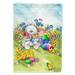 The Holiday Aisle® Vagharshag Easter Bunny & Eggs 2-Sided Polyester Garden Flag | 15 H x 11 W in | Wayfair 123F8AA155E54FE3A2751C7E8327535C