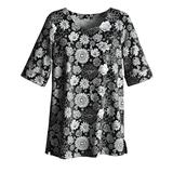 Blair Women's Print Tunic - Black - M - Misses