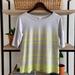 J. Crew Tops | J. Crew 3/4 Sleeve Knit Cotton Graphic Tee, Small | Color: Gray/Yellow | Size: S