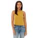 Bella + Canvas 6682 Women's Racerback Cropped Tank Top in Heather Mustard size Medium | Cotton/Polyester Blend B6682, BC6682