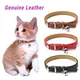 Collier de chat en cuir véritable souple avec cloche sangle de cou réglable pour chiot chaton