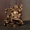 Statue de bouddha qui rit argent chinois Feng Shui sculpture de bouddha Maitreya ornements