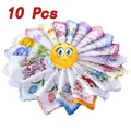 Lot de 10 mouchoirs en coton pour femmes style Vintage broderie papillon fleur tissu assorti