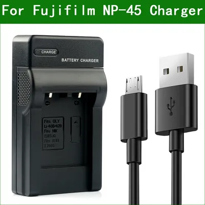 LANFULANG Batterie Chargeur NP-45 NP-45A NP-45B pour Fujifilm FinePix JV200 JV160 JV205 JV250 JV255