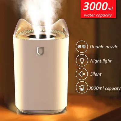 Humidificateur d'air domestique USB à double buse diffuseur d'arômes à brume fraîche avec