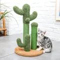 Arbre à Chat Mignon en Forme de Cactus avec Boule Poste à Gratter pour Chaton Champignon Grimpant