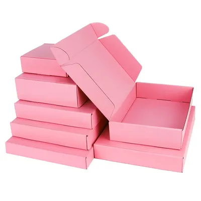 Boîte d'emballage en carton ondulé à 3 couches boîte-cadeau postale rose fête de vacances 5