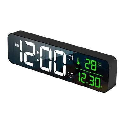 Réveil numérique LED Snooze affichage de la température et de la date bande USB horloges miroir