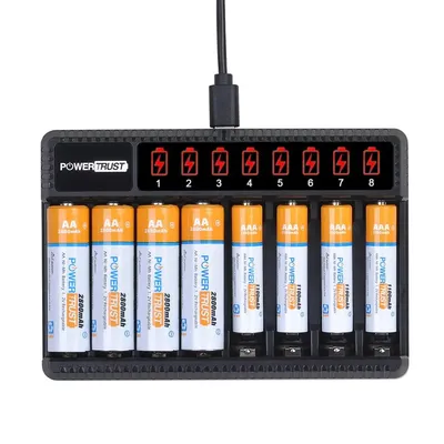 Batterie aste avec chargeur à 8 emplacements pour jouets électriques AA 2800mAh Nilaissée 24.com