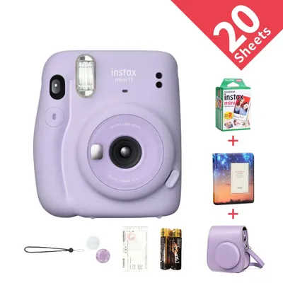 Fujifilm-Instax Mini 11 appareil photo instantané rose/bleu/gris/blanc/violet avec papier photo