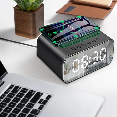 Réveil sans fil avec haut-parleur Bluetooth réveil numérique intelligent LED horloges de table