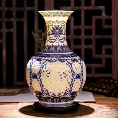 Jingdezhen-Vase en céramique cre...