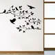Autocollant Mural en Vinyle avec Motif d'Arbre et Oiseau Sticker d'Art Décor de Maison Bricolage
