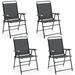 Costway 4 Pieces Portable Outdoor Folding Chair with Armrest