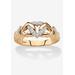 Women's Gold & Silver Promise Ring with Diamond Accent by PalmBeach Jewelry in Gold (Size 8)