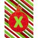 The Holiday Aisle® Basanti Christmas Ornament Holiday Monogram Initial 2-Sided Garden Flag Metal | 40 H x 28 W in | Wayfair