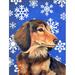 The Holiday Aisle® Winter Snowflakes Holiday 2-Sided Polyester 40 x 28 in. House Flag in Blue/Black/Brown | 40 H x 28 W in | Wayfair