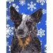 The Holiday Aisle® Winter Snowflakes Holiday 2-Sided Polyester 40 x 28 in. House Flag in Blue/Black | 40 H x 28 W in | Wayfair