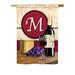 Fleur De Lis Living Mcgary Wine Monogram 2-Sided Polyester House Flag in Red | 18.5 H x 13 W in | Wayfair F6F33F304AB04178BDCDC0DDF06E4646