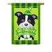 The Holiday Aisle® Ardzruni St. Pat's Puppy 2-Sided Polyester House Flag Metal in Green | 40 H x 28 W in | Wayfair 55FC7D6C3B3A4204B67332C4DFE416B8