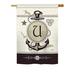 Breakwater Bay Kinnear Nautical Monogram 2-Sided Polyester 18.5 x 13 in. House Flag Metal in Black | 40 H x 28 W in | Wayfair