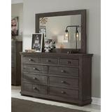 Birch Lane™ Wolferstorn 9 Drawer Dresser w/ Mirror Wood in Gray | 79 H x 64 W x 19 D in | Wayfair E491BE264E7244B090DB207EDC071C1E