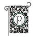 Winston Porter Penfield Damask Monogram 2-Sided Polyester Garden Flag Metal in Black | 40 H x 28 W in | Wayfair C2F4962C846D41199CF24EFCEFB9D3B2