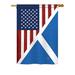 Trinx American Scotland Friendship 2-Sided Polyester House/Garden Flag Metal in Blue | 40 H x 40 W in | Wayfair A952358F000A41CE9CD35904588BD6B6
