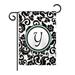 Winston Porter Penfield Damask Monogram 2-Sided Polyester Garden Flag Metal in Black | 40 H x 28 W in | Wayfair C49D893A82474518B567776D3F2A2823