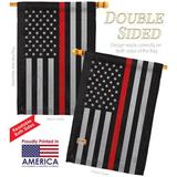 Trinx American Red Stripe 2-Sided Polyester 40 x 28 in. House Flag in Red/Gray/Black | 40 H x 28 W in | Wayfair D954689799694B5EB9F9BBDAE63F58DD