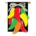 August Grove® Miro Vegetable 2-Sided Polyester 40 x 28 in. House Flag in Black/Red | 40 H x 28 W in | Wayfair AE848DADFC494AD1B61C401E5CD2D1D8