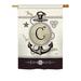 Breakwater Bay Kinnear Nautical Monogram 2-Sided Polyester 18.5 x 13 in. House Flag Metal in Black | 40 H x 28 W in | Wayfair