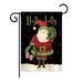 The Holiday Aisle® Dirayr Holly Jolly Santa Winter Seasonal Christmas Impressions 2-Sided 18.5 x 13 in. Garden Flag, in Black | Wayfair