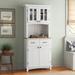 Andover Mills™ Presswood Dining Hutch Wood/Glass in White | 72.25 H x 31 W x 16.75 D in | Wayfair 9655FB91E7F04BA7BA419E2A154C0F0E