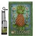 Bayou Breeze Camarena Welcome Pineapple Food Fruits Impressions 2-Sided Polyester 19 x 13 in. Flag Set in Green | 18.5 H x 13 W x 1 D in | Wayfair