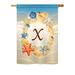 Highland Dunes Radford Summer Monogram 2-Sided Polyester Garden Flag in Blue/Yellow/Brown | 18.5 H x 13 W in | Wayfair