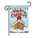 The Holiday Aisle® Garabed Christmas Gingerbread House Winter Seasonal Christmas Impressions 2-Sided 19 x 13 in. Garden Flag in Green | Wayfair