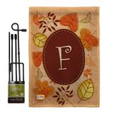 Winston Porter Jemmison Autumn Initial 2-Sided Polyester 19 x 13 in. Garden Flag in Red/Brown | 18.5 H x 13 W in | Wayfair