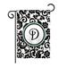 Winston Porter Penfield Damask Monogram 2-Sided Polyester Garden Flag Metal in Black | 40 H x 28 W in | Wayfair 52A5FE4EEF0C4325A7552ACE643E4D2C